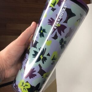 Starbucks Pansy Lilac Purple Yellow Flower Tumbler |VENTI 24 oz| Limited Edition